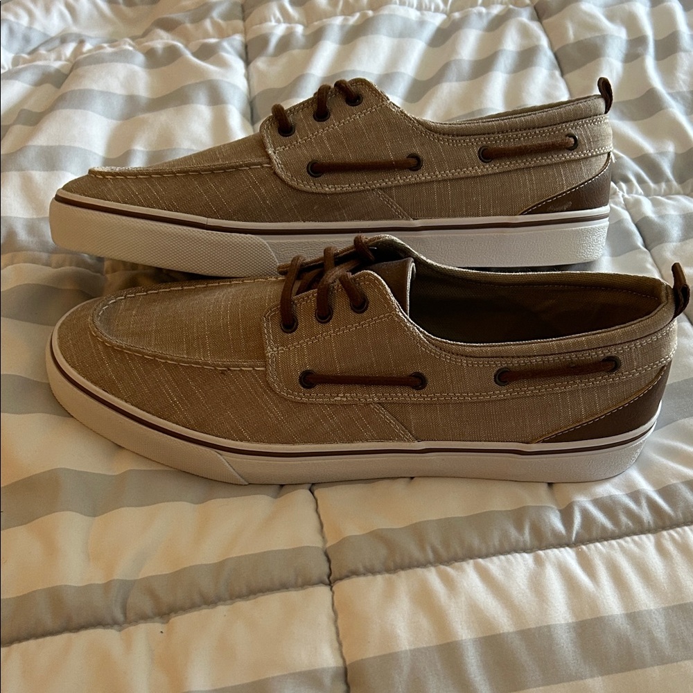 George Men's Tan Canvas Boat Shoes